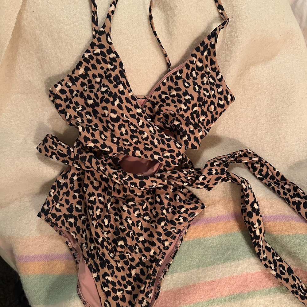 Leopard Print One-Piece Swimsuit